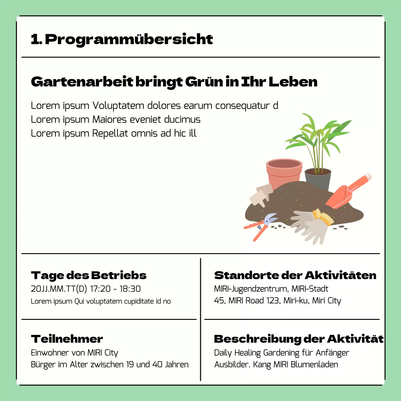 Präsentation der Aktivitäten des Jugendzentrums Minty