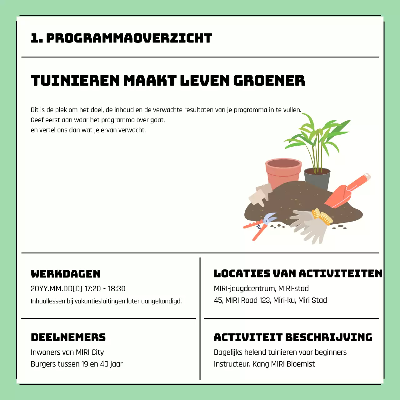 Minty Jeugdcentrum Activiteit Presentatie