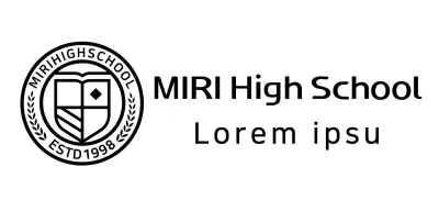High school logo in the form of a circle education symbol