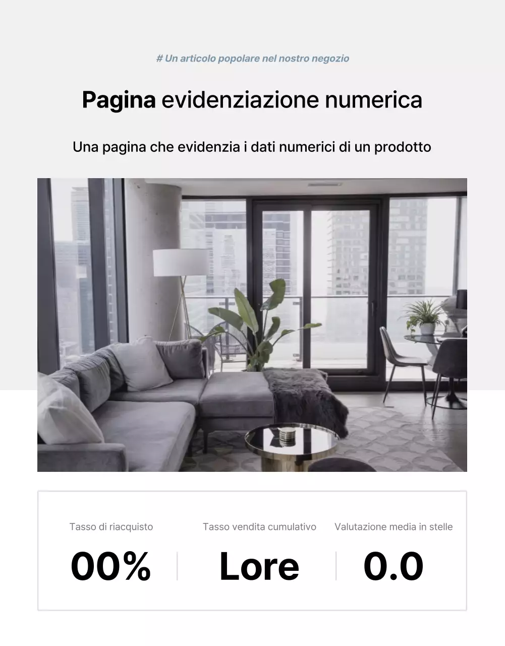 Promuovere i prodotti per la vendita di mobili semplici grigi e blu