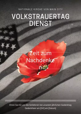 Schwarz und Rot Vintage Memorial Day Service Einladung