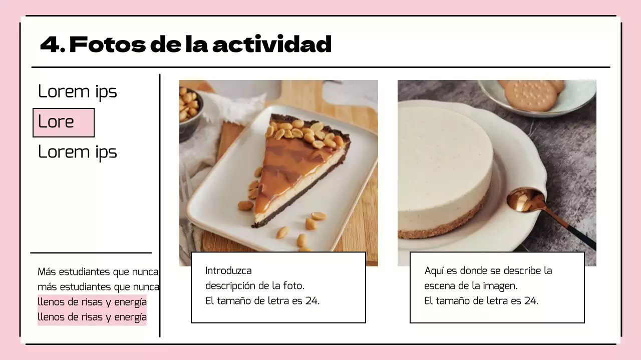 Presentación de una bonita actividad del centro juvenil en rosa