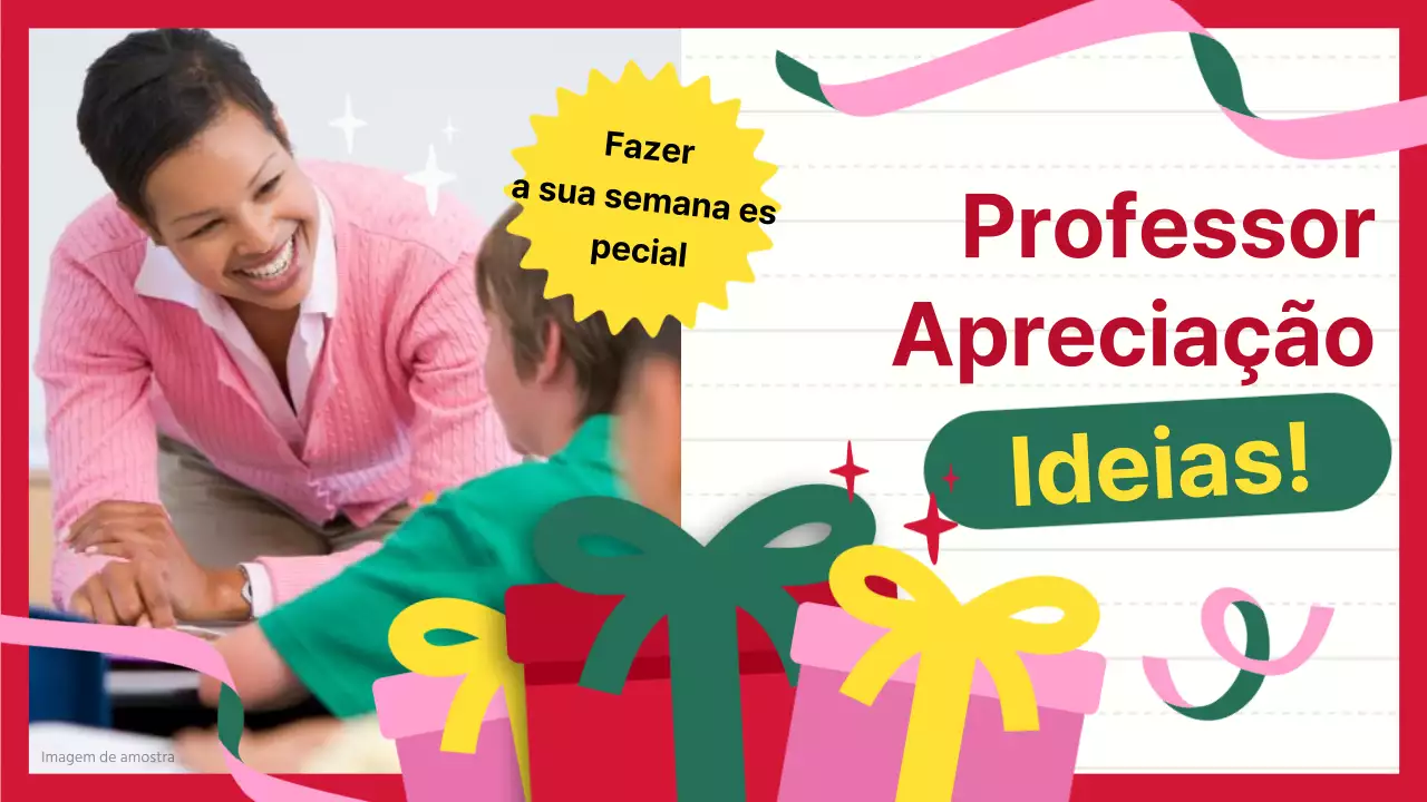 Rosa e verde Guia de ideias modernas para a apreciação do Dia do Professor