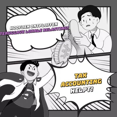 Nadruk op paars en geel om fiscale boekhouding te promoten