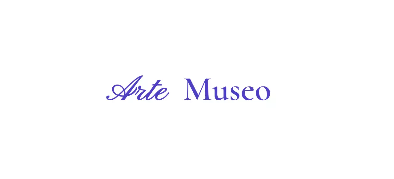 Logo del museo con un concetto di classe in corsivo