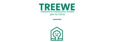 Design a colori per l'azienda di arredamento con logo del marchio che raffigura un albero in una casa