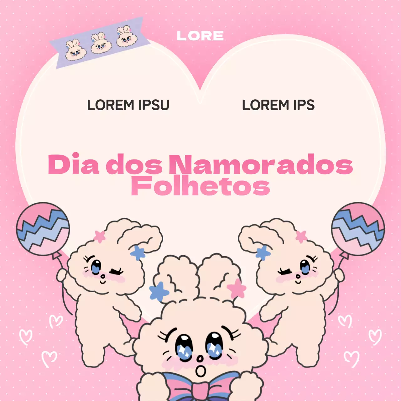 Um bonito anúncio do Dia dos Namorados em rosa e azul claro
