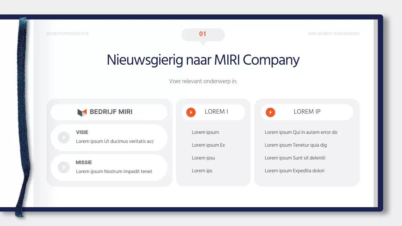 Eenvoudig blauw en oranje onboarding trainingsmateriaal voor nieuwe werknemers