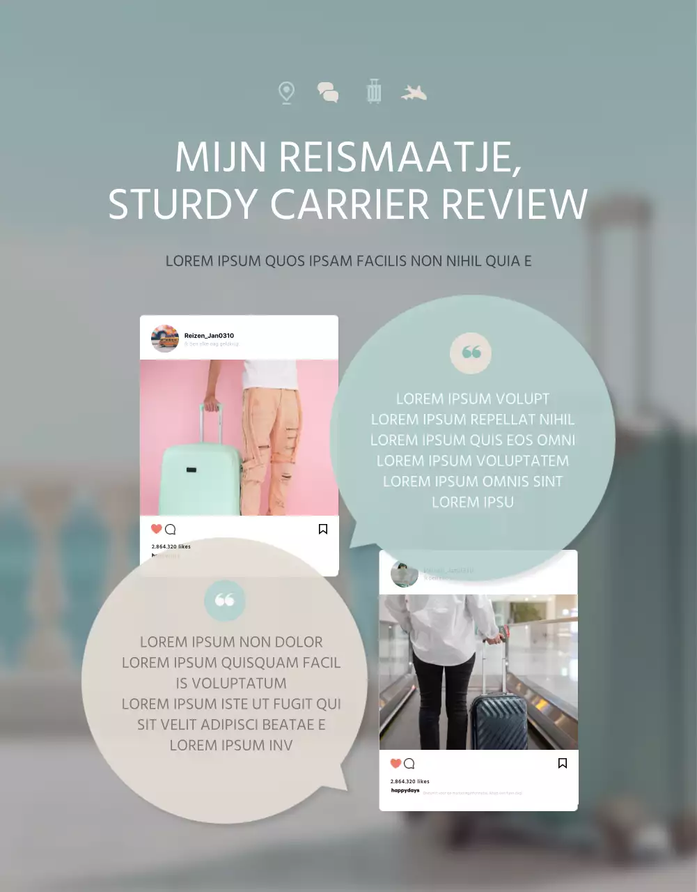 Promoot een eenvoudig reisdraagproduct in mint en ivoor