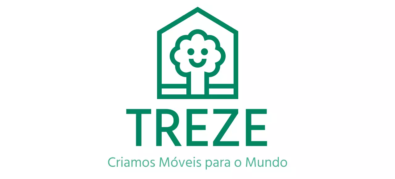 Design de cores para empresas de mobiliário com logótipo de marca que apresenta uma árvore numa casa
