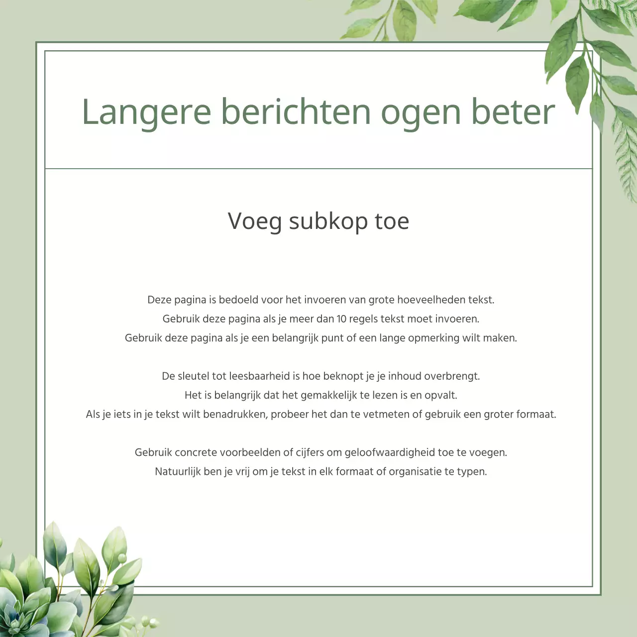 Een botanische illustratie met een groen en natuurlijk lentegevoel Uitleg