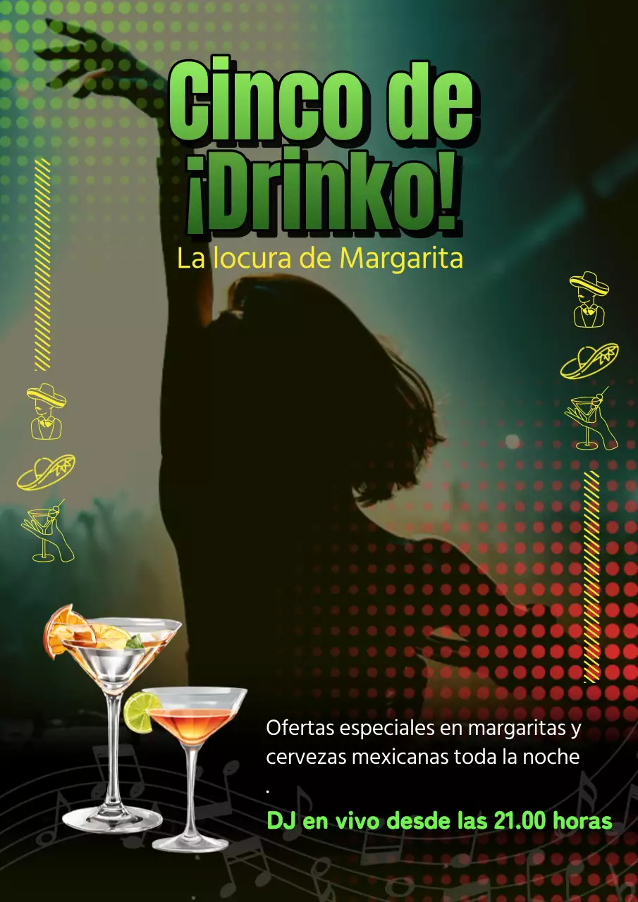 Kitsch verde y rojo Publicidad para el Cinco de Mayo