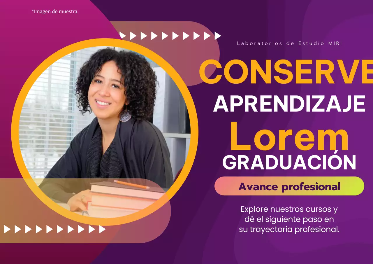 Púrpura y naranja Geométrica Empleo Carrera Educación Anuncio
