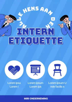 De bedrijfscultuurcampagne aankondigen met een lichtblauwe achtergrond