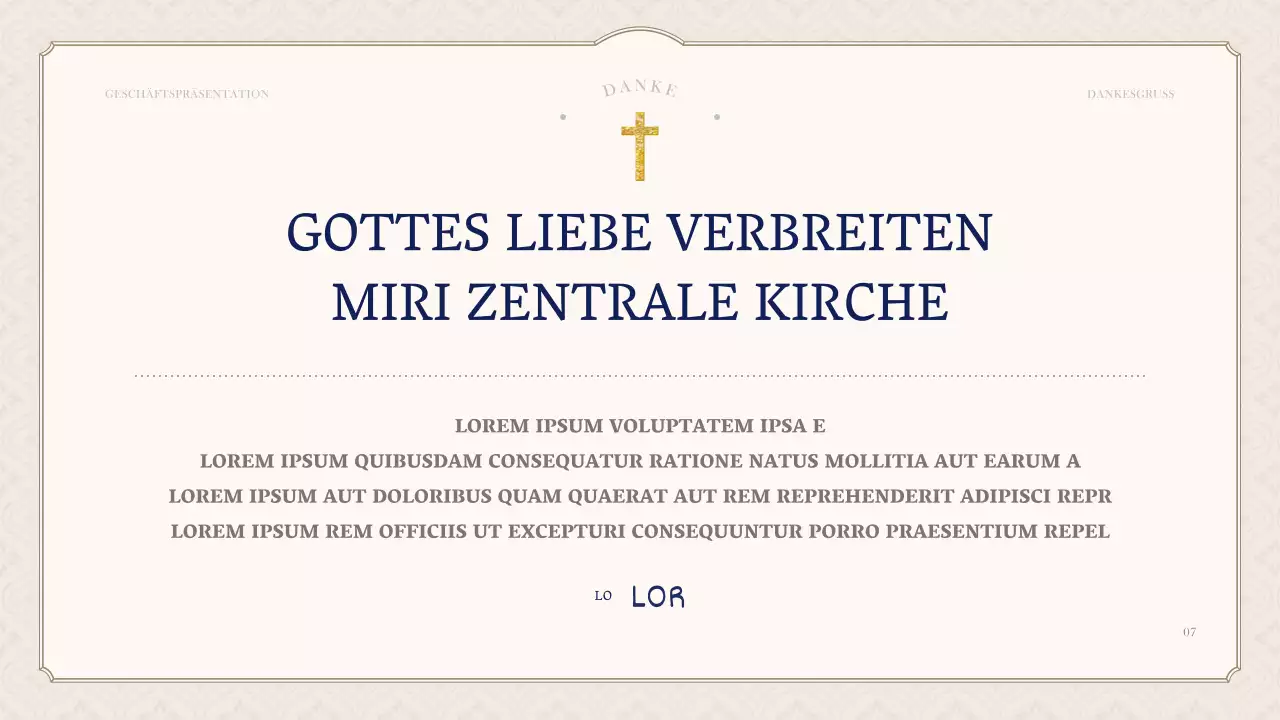 Eine schlichte Grußpost mit Unterschrift in Marineblau und Elfenbein