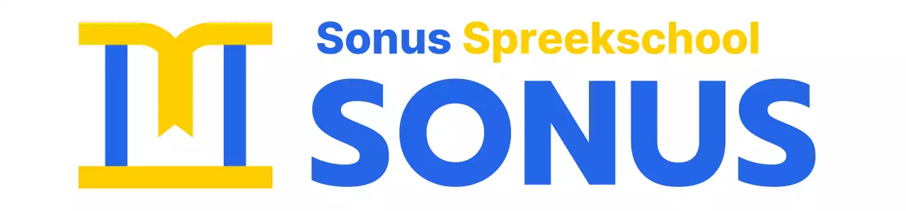 Spraakschool kleurontwerp met pictogram van een podium