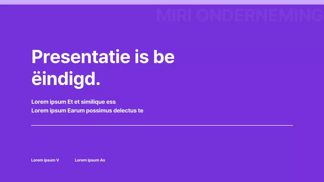 Presentatie met alleen een eenvoudige paarse en witte achtergrond en elementen