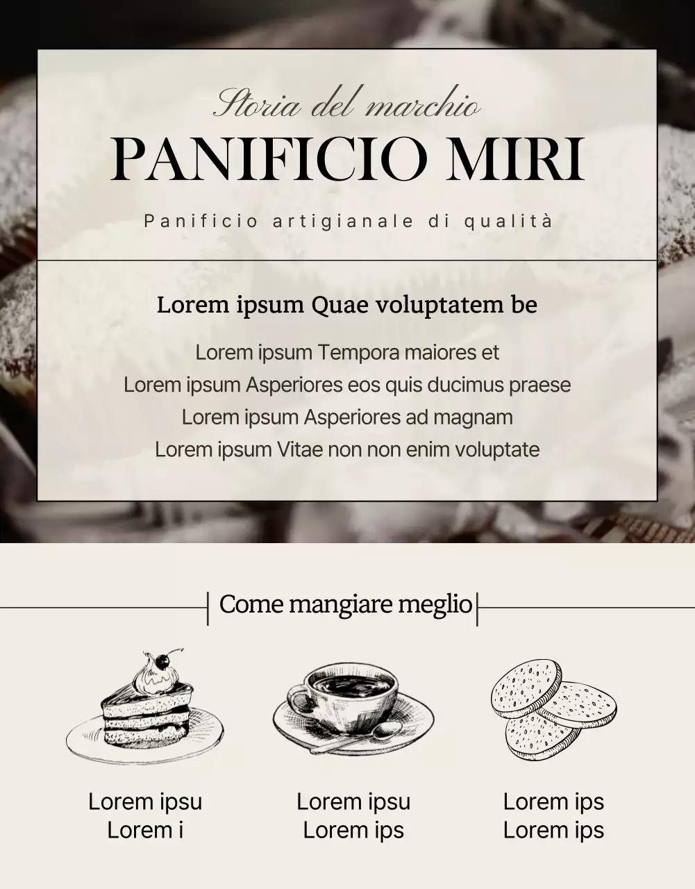 Promuovere una panetteria moderna in beige