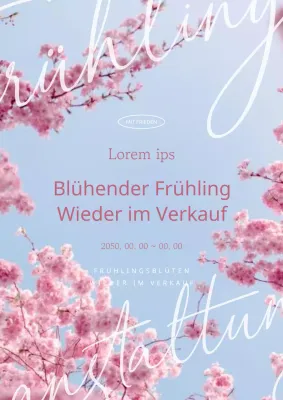 Förderung eines einfachen Frühlingsverkaufs in Rosa und Hellblau