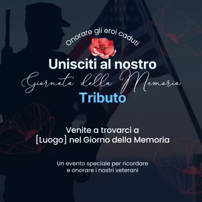 Biglietto d'auguri blu e rosso per la Giornata della Memoria