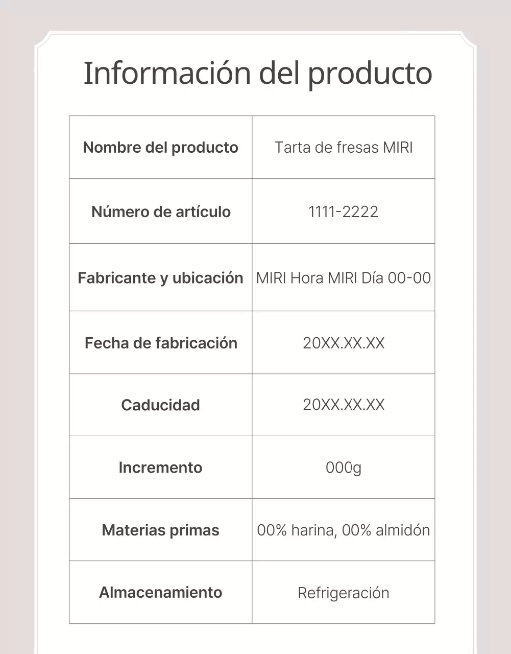 Promover un pastel clásico de panadería en beige