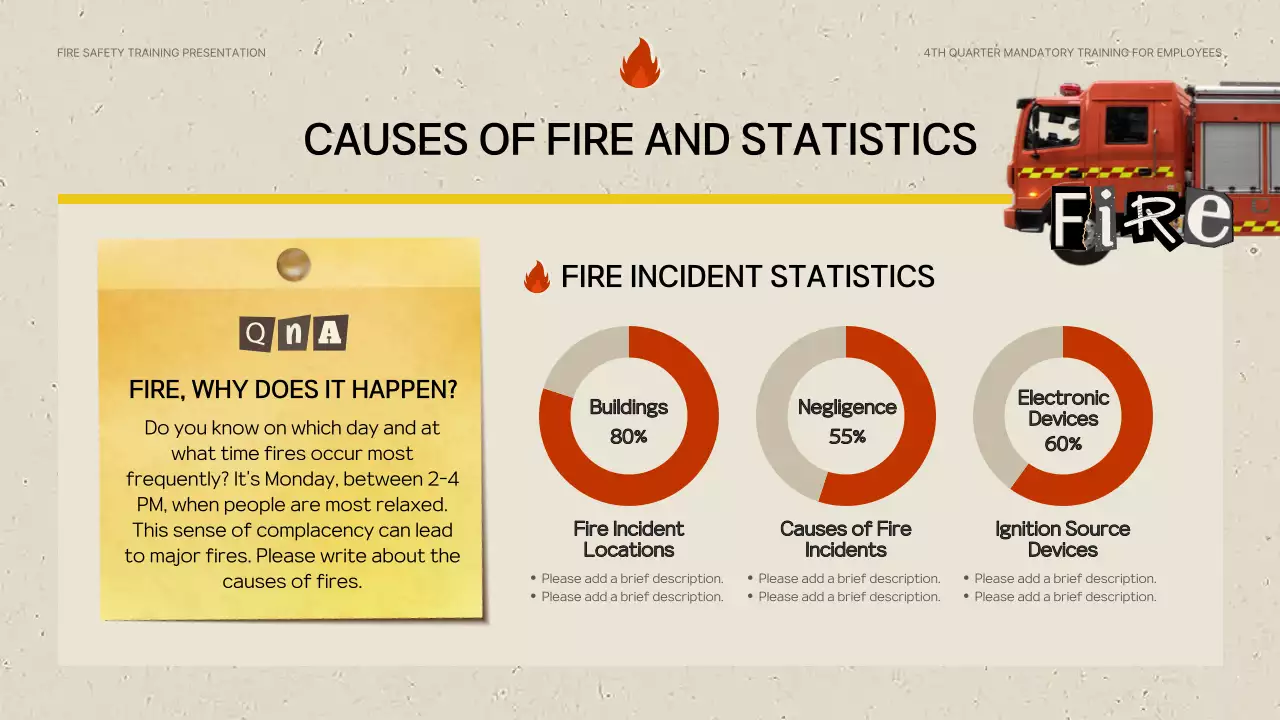 노란색 현대식 화재 훈련 프레젠테이션