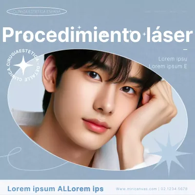 Promueva los tratamientos láser clásicos en azul claro y blanco