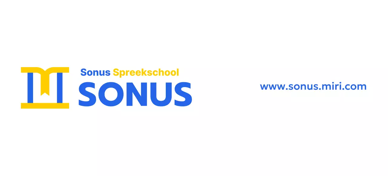 Spraakschool kleurontwerp met pictogram van een podium