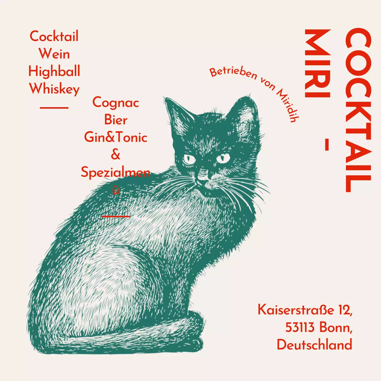 Kneipenrequisiten mit Illustrationen und Typografie im Vintage-Stil