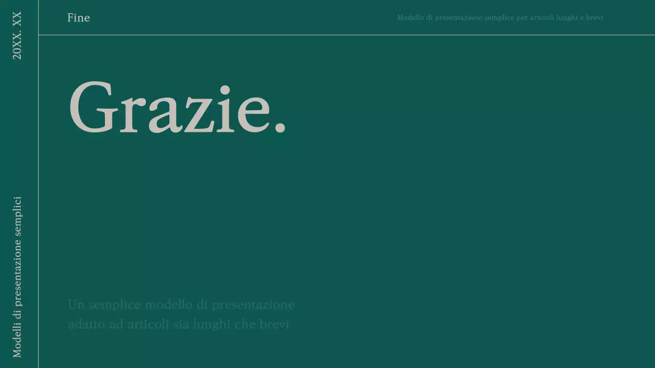 Una semplice proposta di presentazione in verde e beige