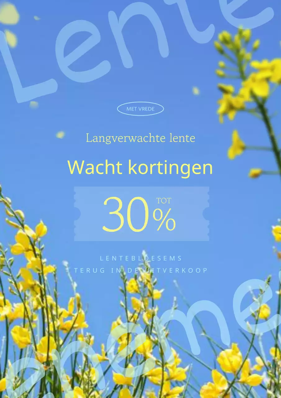 Promoot een eenvoudige voorjaarsuitverkoop in geel en lichtblauw