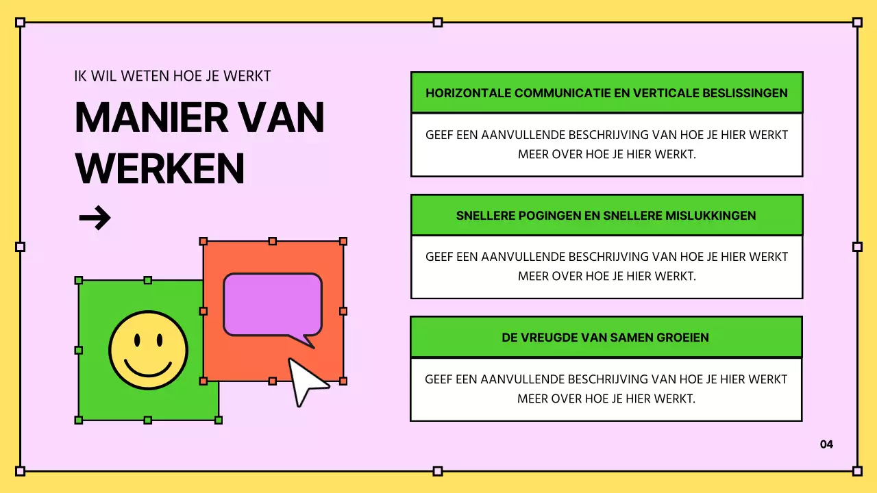 Kitscherig geel en blauw HR-opleidingsmateriaal voor nieuwe werknemers