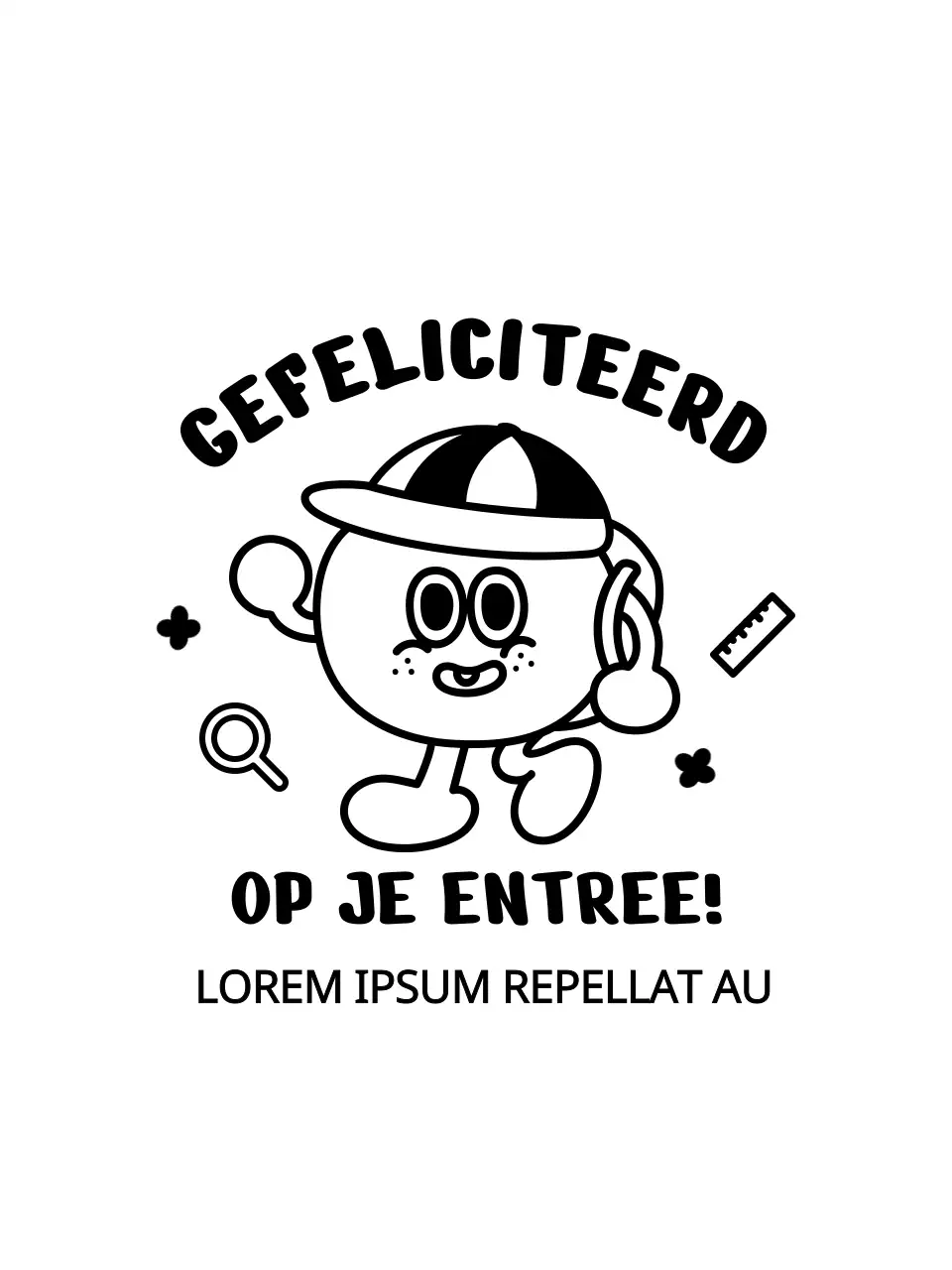 Entree feestartikelen voor basisschool met leuke tekenillustraties