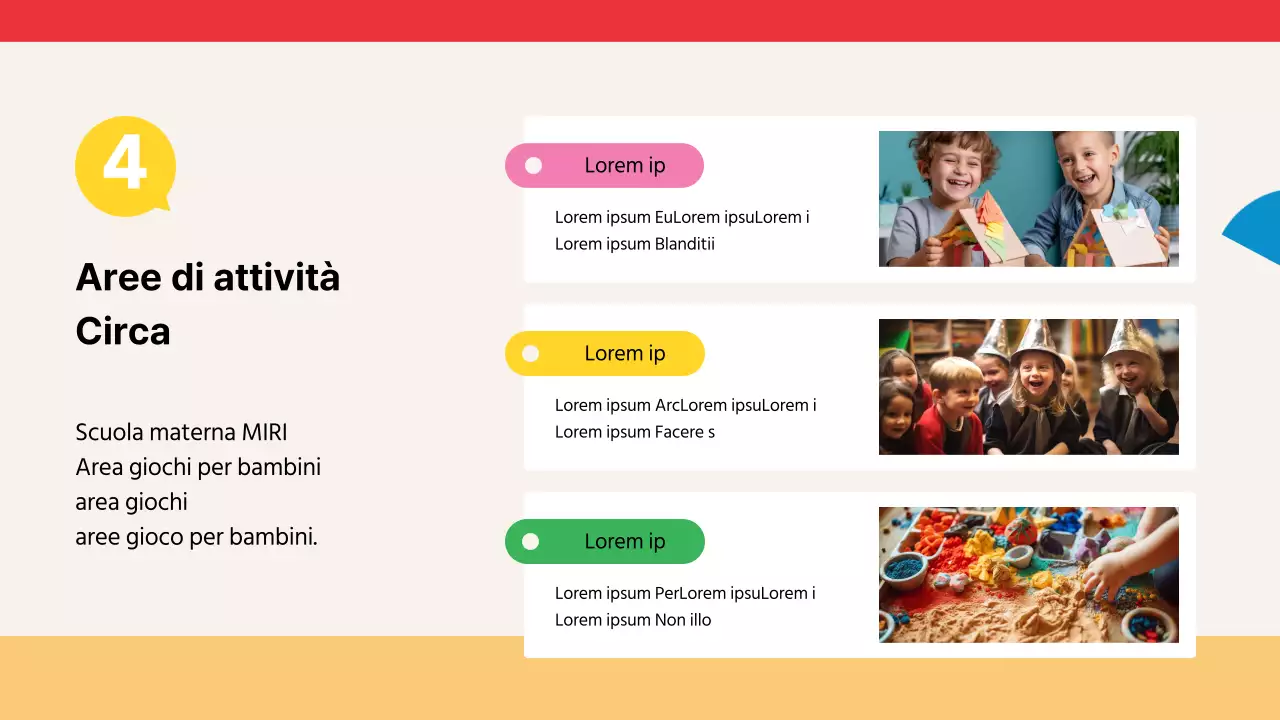 Guida al reclutamento dei bambini per l'asilo nido giallo-rosso