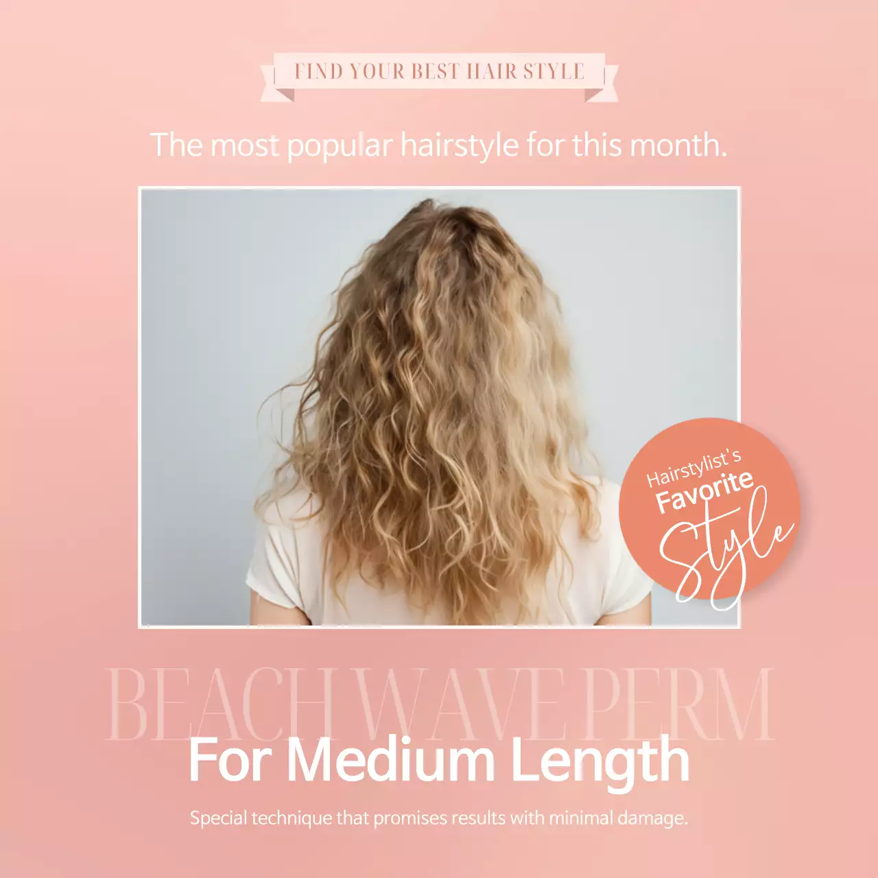 피치 트렌디 헤어스타일 프로모션 인스타그램 포스트