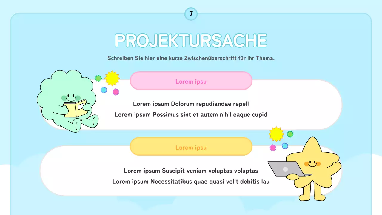 Ein hübscher, hellblauer und rosafarbener Information Organizer Report