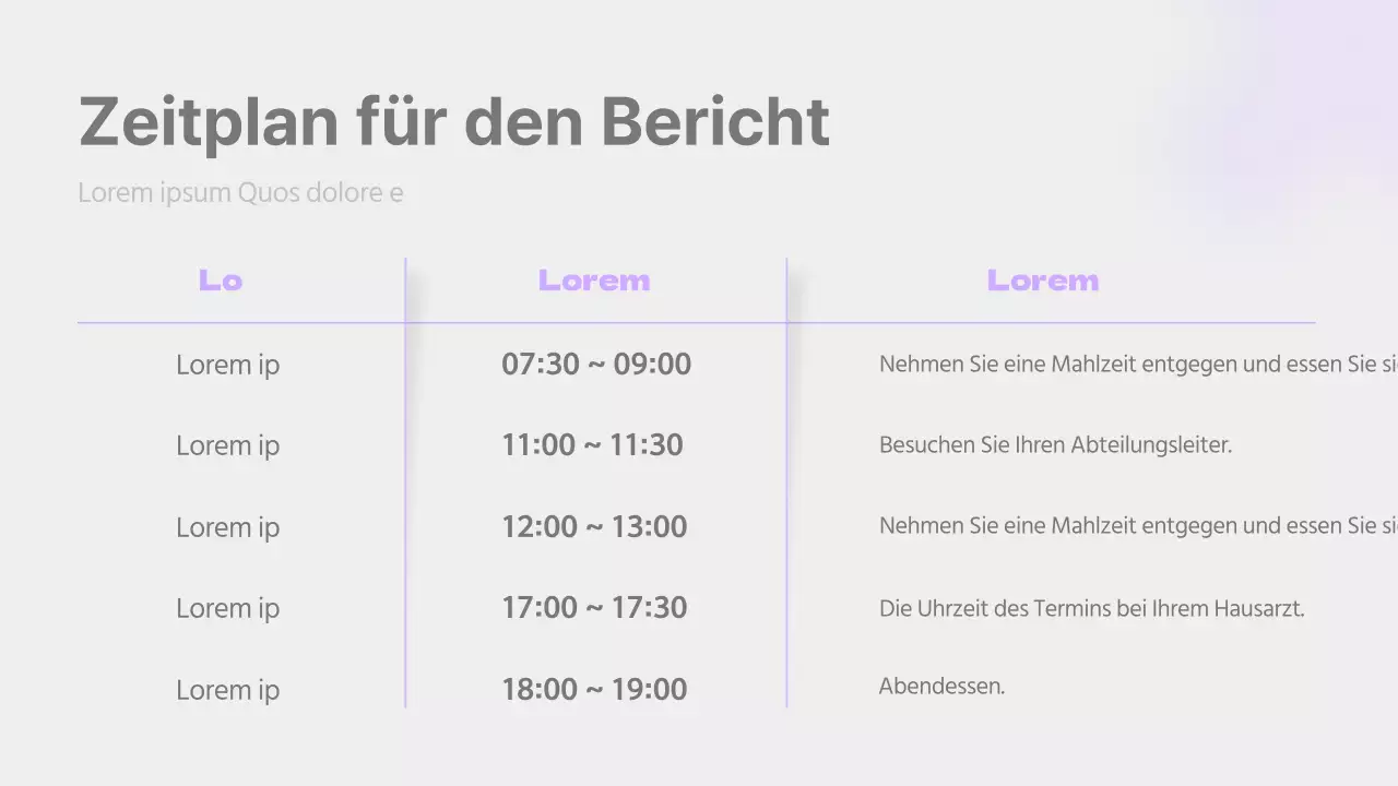 Ein einfacher Bericht in Mauve und Grau