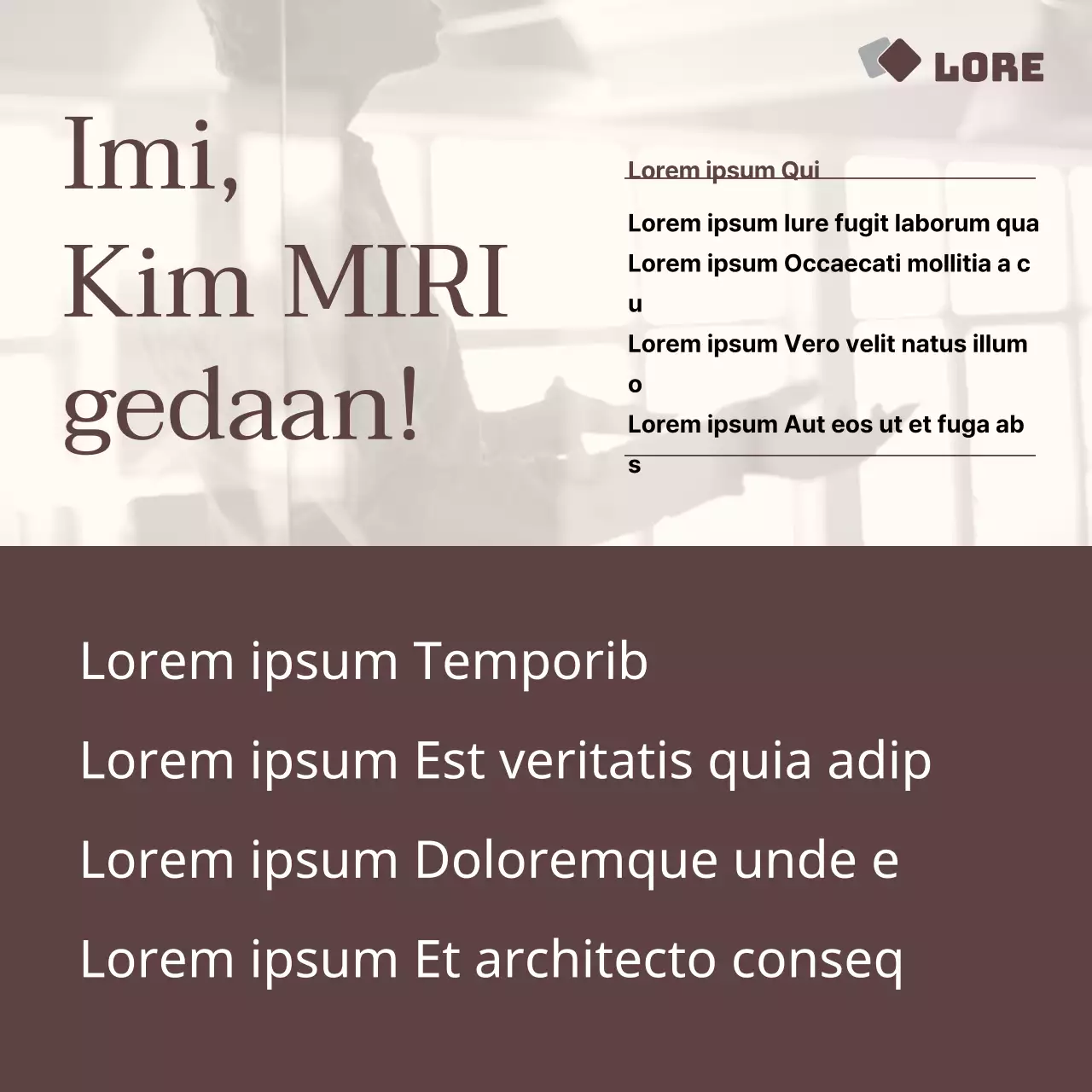 Promoot verkiezingskandidaten in bruin en eenvoudig