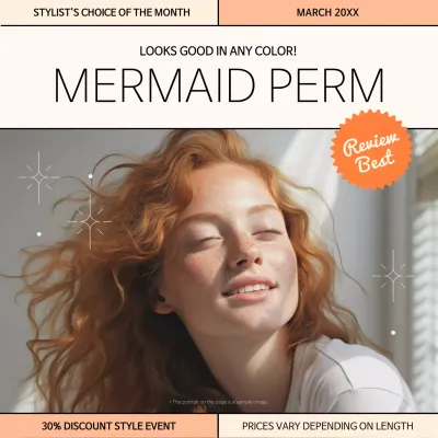 Orange Trendy Hairstyle Promotion Social Media Post