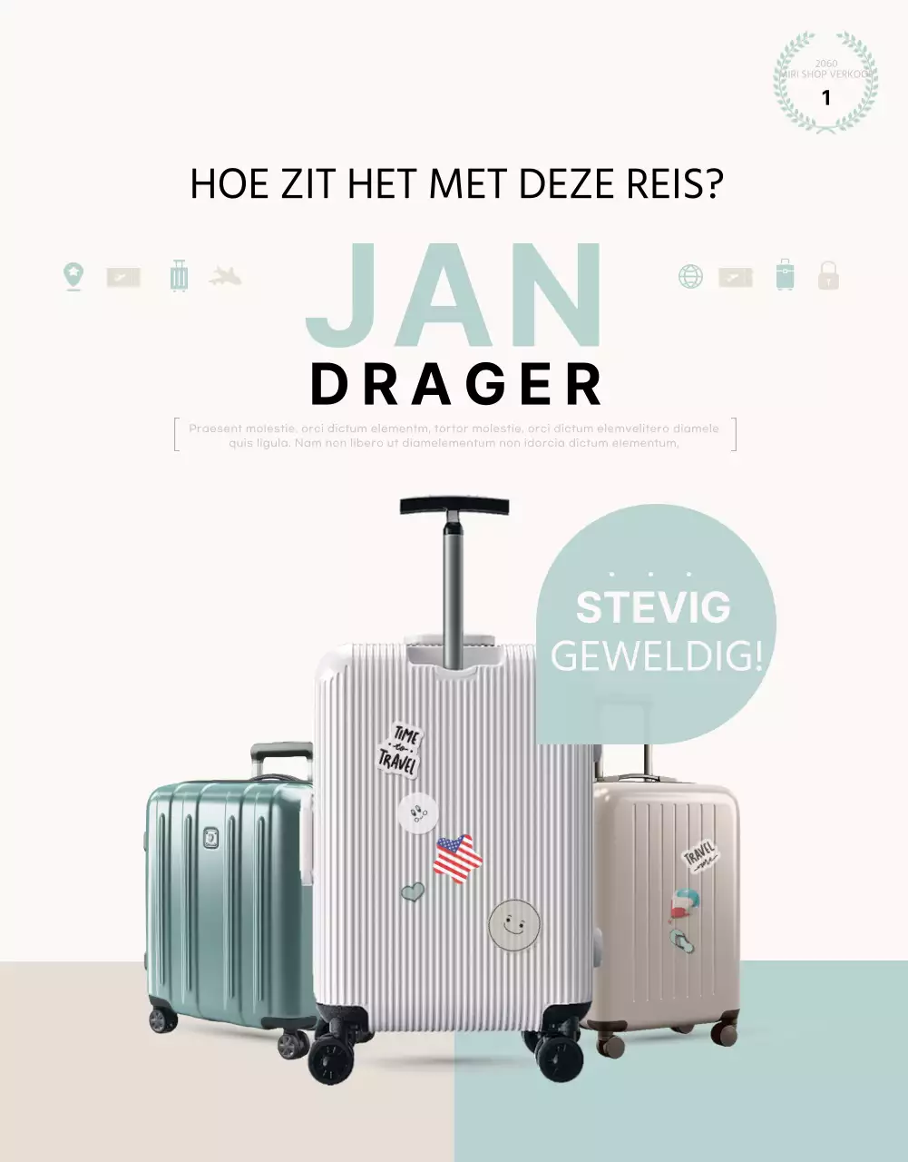 Promoot een eenvoudig reisdraagproduct in mint en ivoor