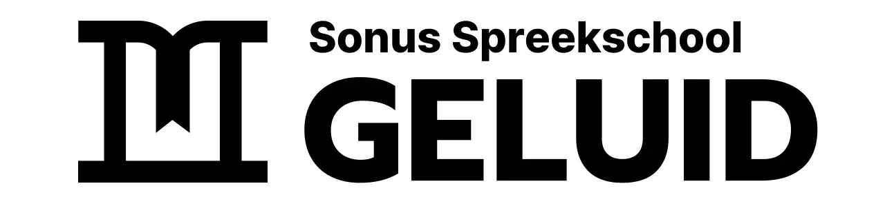 Spraak school ontwerp met icoon van een podium