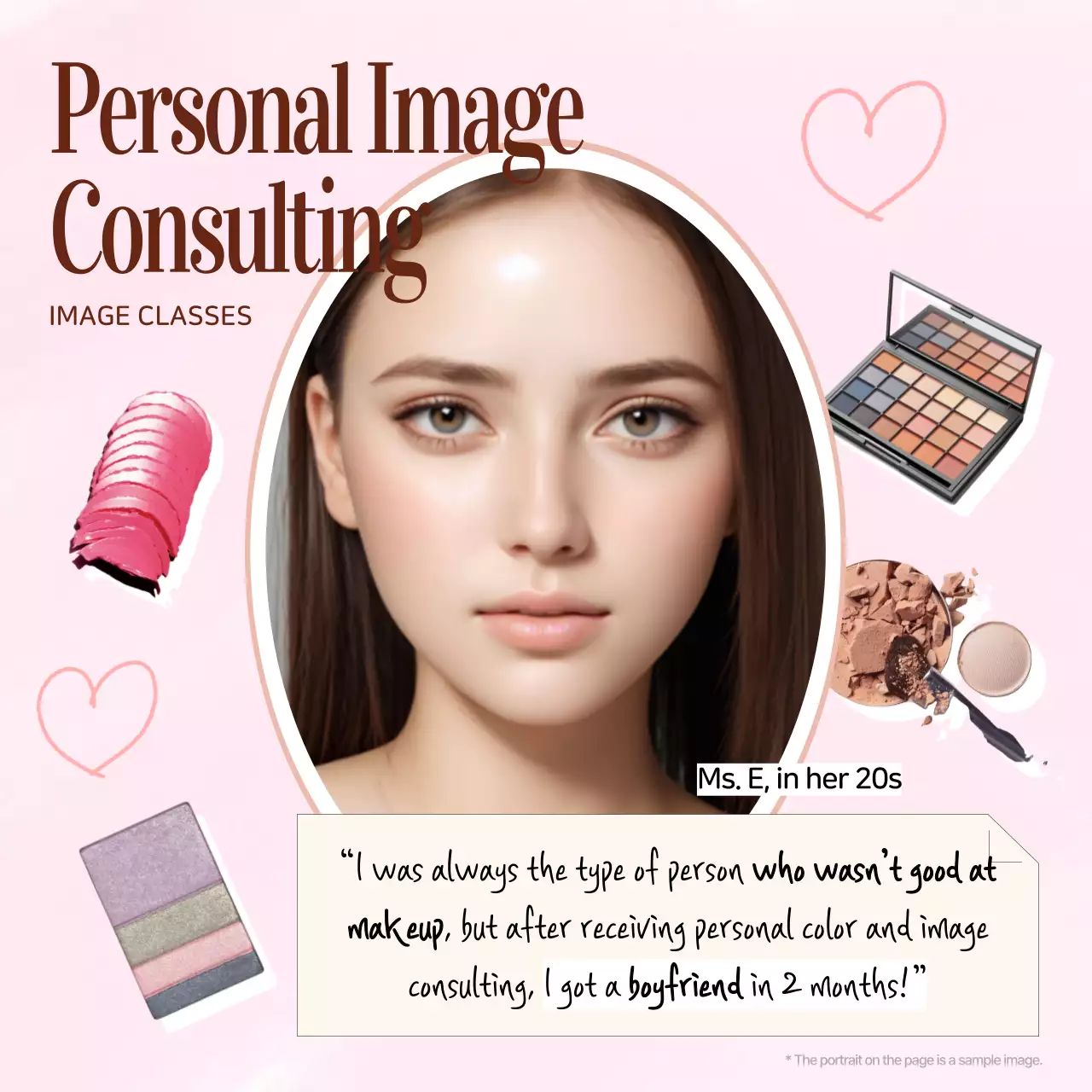 핑크 엘레강트 뷰티 프로모션 소셜 미디어 포스트