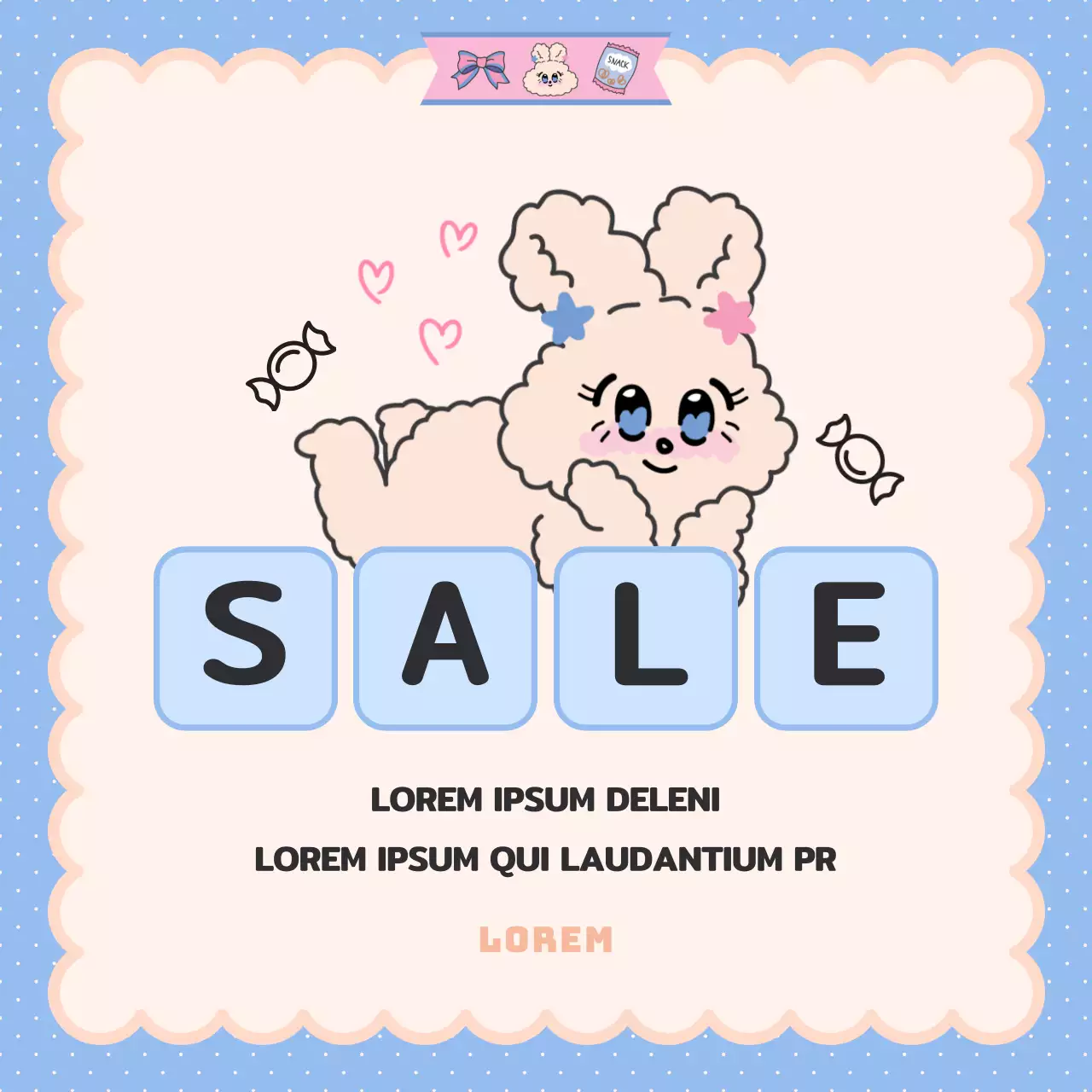 Een schattige Valentijnsadvertentie in roze en lichtblauw