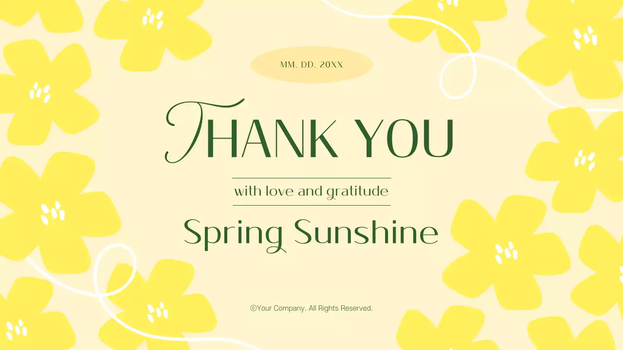 노란색 꽃 템플릿 초대장 프레젠테이션