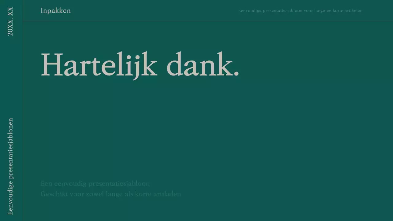 Een eenvoudig presentatievoorstel in groen en beige