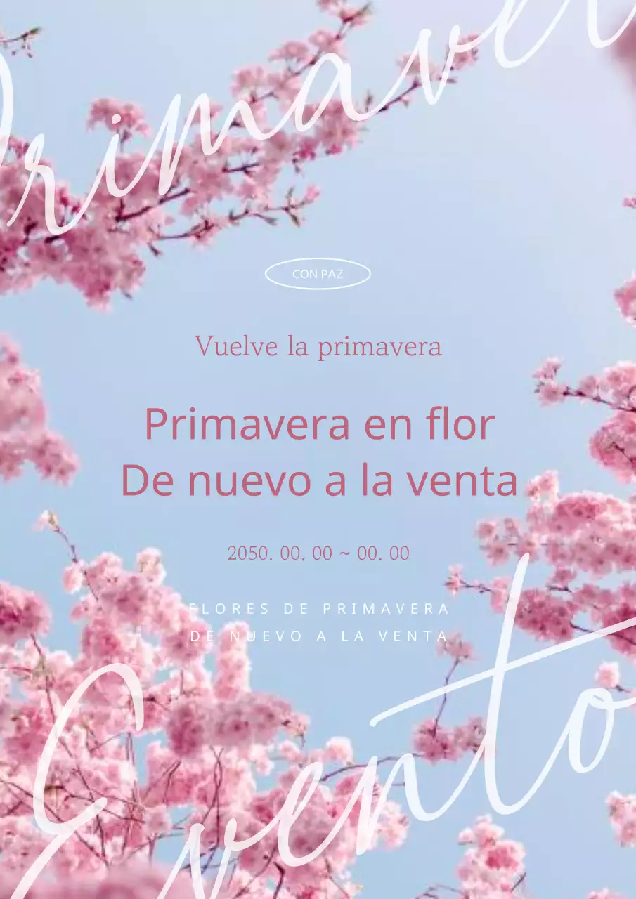 Promueva una sencilla venta de primavera en rosa y azul claro
