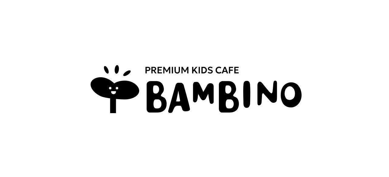 Design di un caffè per bambini con icona di un bocciolo sorridente