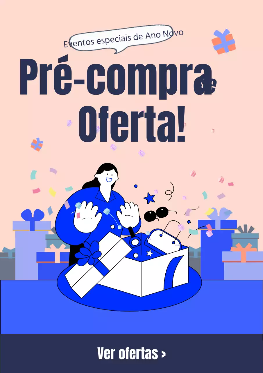 Anúncios de pré-encomenda na moda em rosa e azul
