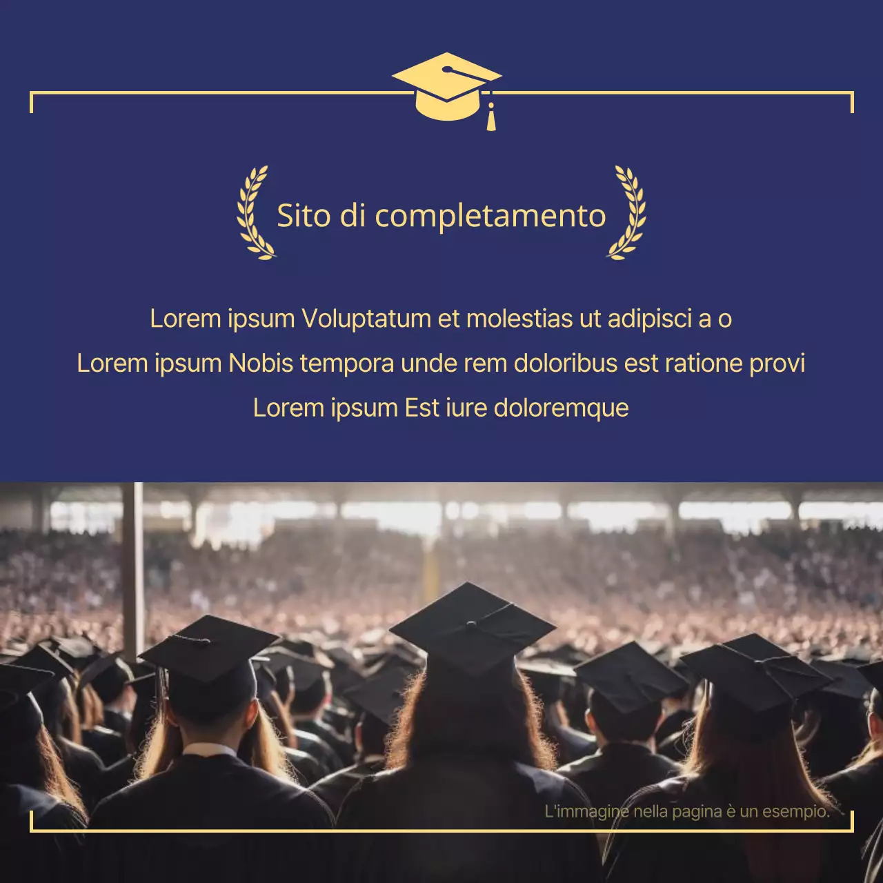 Un classico post di laurea in blu e oro