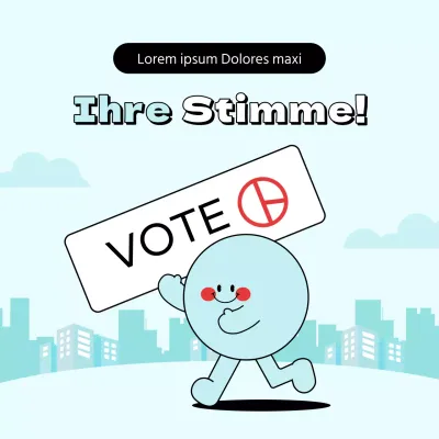 Werben Sie für Ihre Stimme mit einem hübschen Hellblau